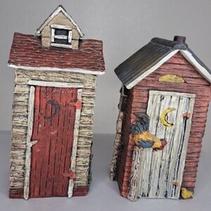 The Country House Collection Rooster Farm Hen Chicks Flowers Cottage 6" Set of 2